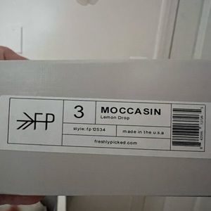 Yellow size 3 freshly picked moccasins.